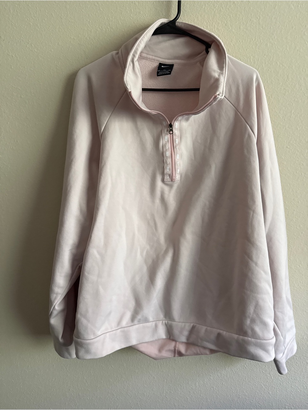 Nike Women’s Pale Pink Half-Zip Fleece Pullover